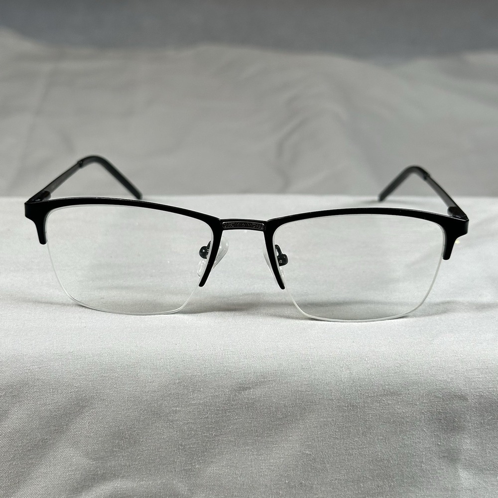 EyebuyDirect Eyeglasses Osmosis 52-17-136 Semi-Rimless Black Metal FRAMES ONLY